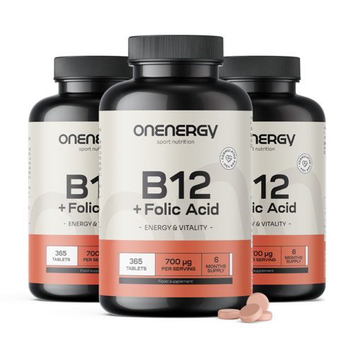 3x Vitamina B12 + acido folico, totale 1095 compresse