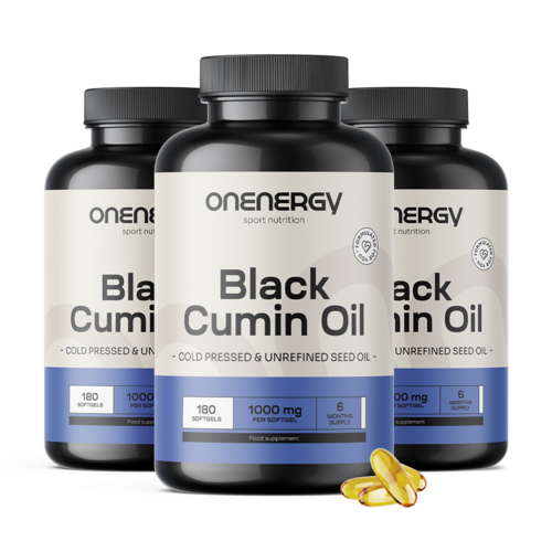 3x Olio di cumino nero 1000 mg, totale 540 capsule molli