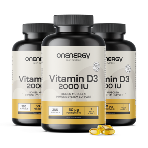 3x Vitamina D3 2000 U.I., totale 1095 capsule molli