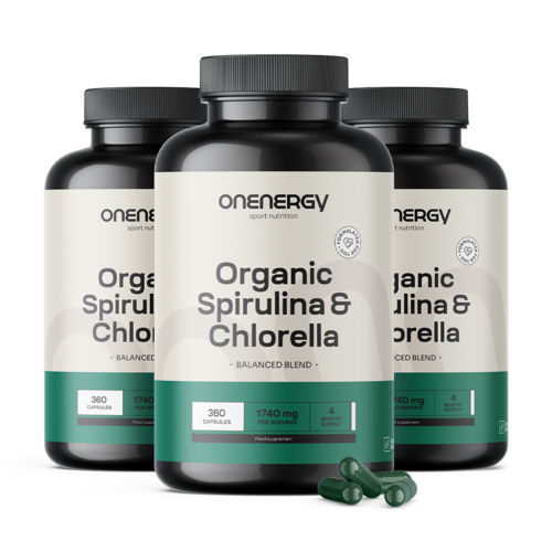 3x BIO Spirulina e clorella, totale 1080 capsule