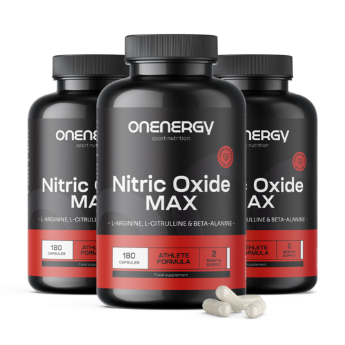 3x Nitric Oxide Max - complesso con arginina, citrullina e beta-alanina, totale 540 capsule