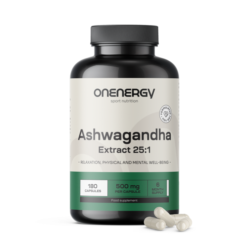 Ashwagandha 500 mg – estratto 25:1, 180 capsule