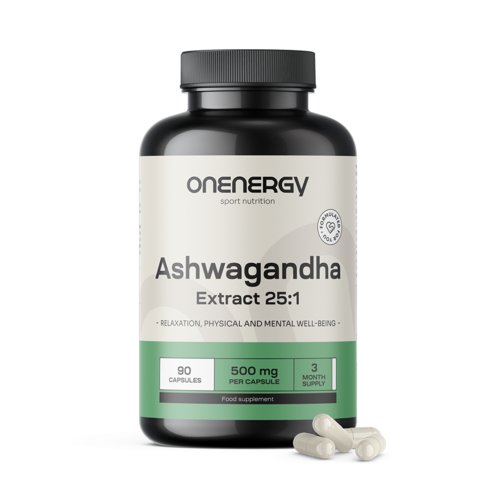 Ashwagandha 500 mg – estratto 25:1, 90 capsule