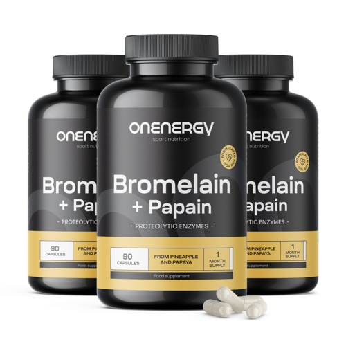 3x Bromelina + Papaina, totale 270 capsule