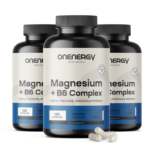 3x Complesso di magnesio + B6, totale 360 capsule