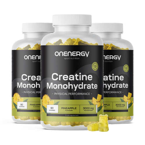 3x Creatina monoidrato 3000 mg – ananas, 90 caramelle gommose