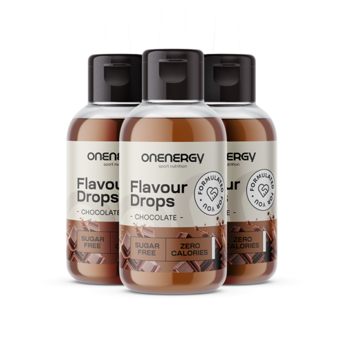 3x Gocce Flavour Drops con dolcificante – cioccolato, totale 150 ml