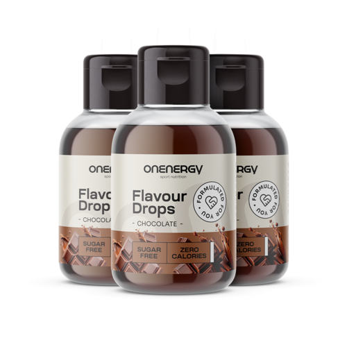 3x Gocce Flavour Drops con dolcificante – cioccolato, totale 150 ml